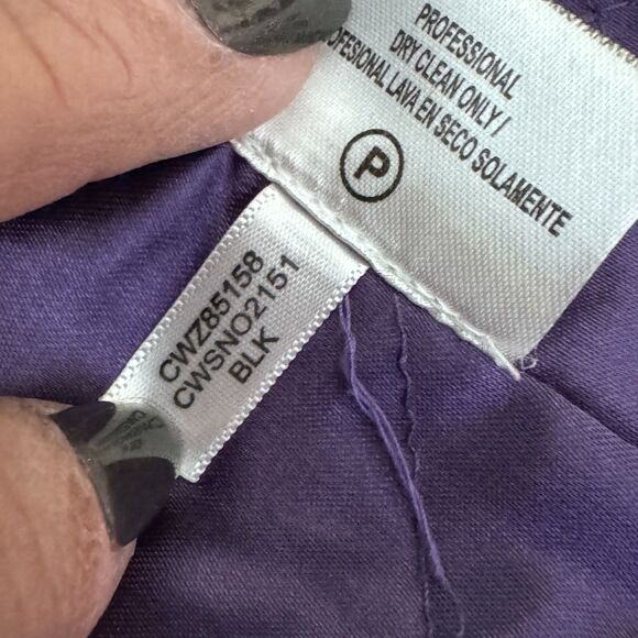 Calvin Klein Women’s Black Wool-Blend Coat (55% Wool)Mid-Length Purple Lining 10 - Picture 11 of 14